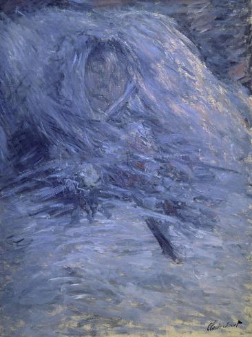 Giclee Print: Camille Monet on Her Death Bed by Claude Monet: 12x9in