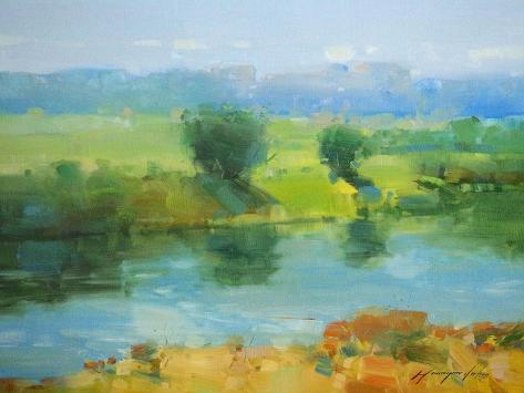 Art Print: Summer Lake by Vahe Yeremyan: 12x9in