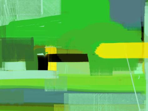 Art Print: Green and Brown Abstract 6 by NaxArt: 12x9in