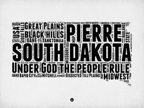 Art.com Art print: south dakota word cloud 1 by naxart: 12x9in