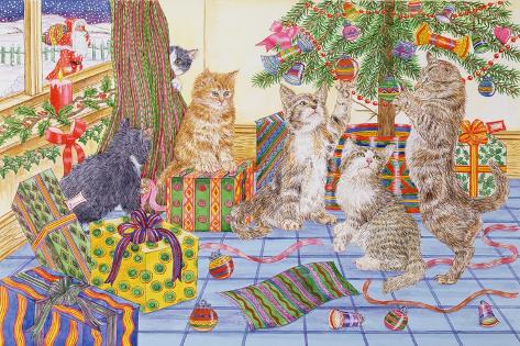 Giclee Print: The Cats' Christmas by Catherine Bradbury: 18x12in