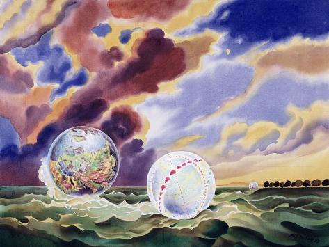 Giclee Print: Dream Worlds, 1983 by Robert Tyndall: 12x9in