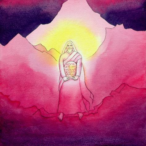 Giclee Print: God Gives the Ten Commandments to Moses on Mount Sinai, 2004 by Elizabeth Wang: 16x16in