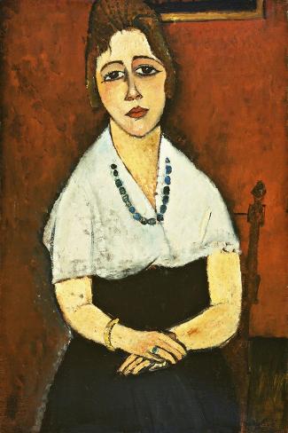 Giclee Print: Girl with Necklace (Elena Picard) by Amedeo Modigliani: 18x12in