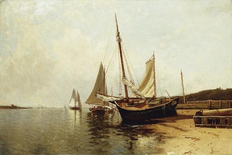 Giclee Print: Calm Morning, Portland Harbor by Alfred Thompson Bricher: 18x12in