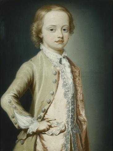 Giclee Print: Portrait of the Hon. William Napier, 1735, Aged Eight, Wearing a Green Coat by George Knapton: 12x9in