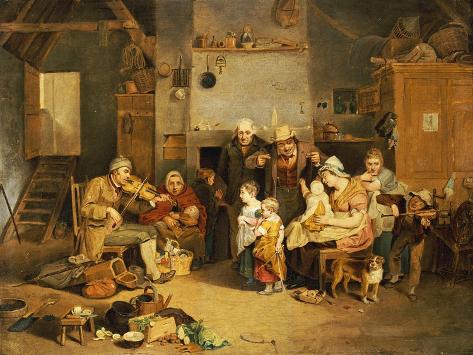 Giclee Print: The Blind Fiddler, After Wilkie, circa 1814 by John Lewis Krimmel: 12x9in