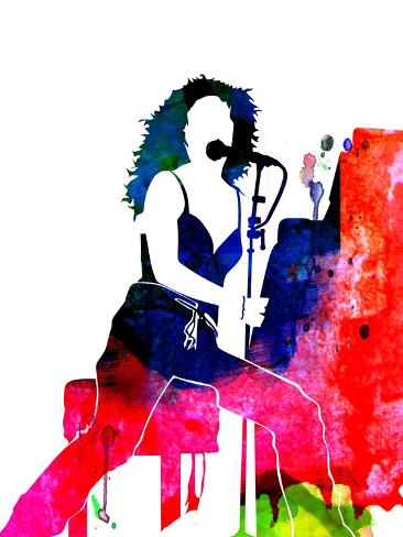 Art Print: Tori Amos Watercolor by Lana Feldman: 12x9in
