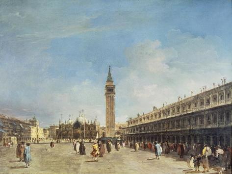 Giclee Print: Venice, Piazza San Marco, Probably 1750s by Francesco Guardi: 12x9in