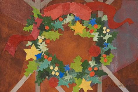 Giclee Print: Christmas Wreath II by Christine McKechnie: 18x12in