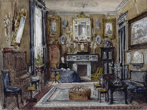 Giclee Print: Vue d'un salon by Gustave Moreau: 12x9in