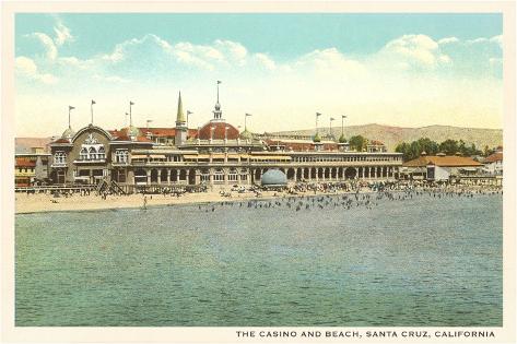 Art Print: Casino and Beach, Santa Cruz: 18x12in