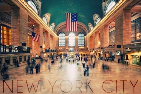 Art Print: New York City, New York - Grand Central Station by Lantern Press: 18x12in