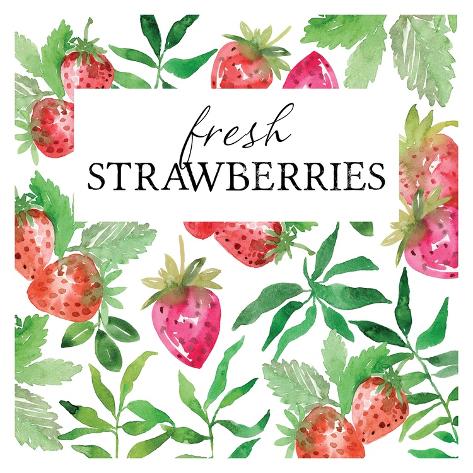 Art Print: Fresh Strawberries by Elise Engh: 12x12in