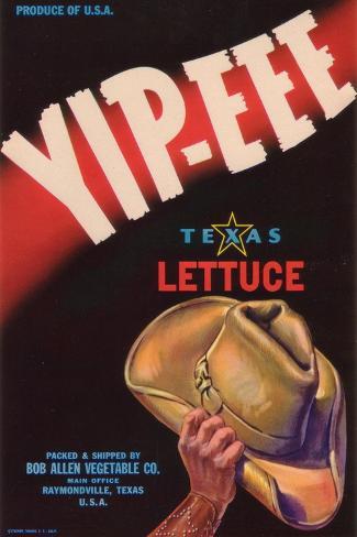 Art Print: Yip-eee Vegetable Label - Raymondville, TX by Lantern Press: 18x12in