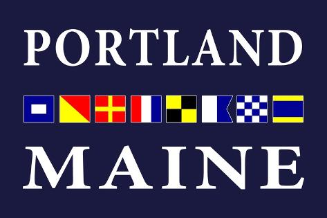 Art Print: Portland, Maine - Nautical Flags by Lantern Press: 18x12in