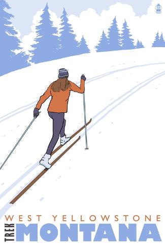 Art Print: Cross Country Skier, West Yellowstone, Montana by Lantern Press: 18x12in