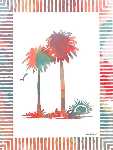 Art Print: Watercolor Palms IV by Nicholas Biscardi: 12x9in