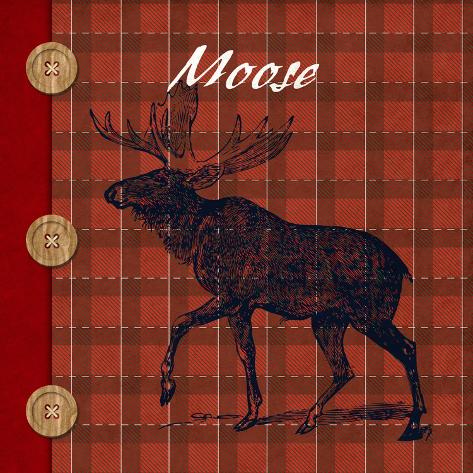 Art Print: Flannel Moose: 12x12in