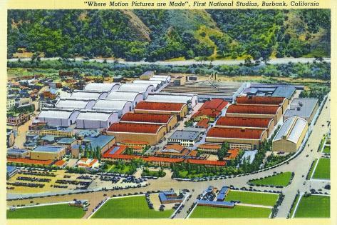 Art Print: Burbank, California - Aerial View of First National Studios, c.1937 by Lantern Press: 18x12in