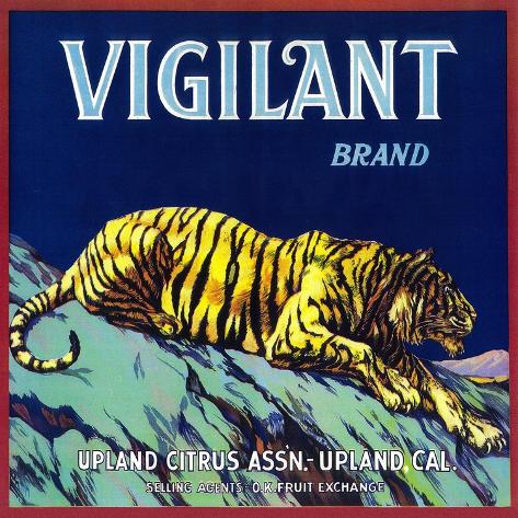 Art Print: Vigilant Orange Label - Upland, CA by Lantern Press: 12x12in