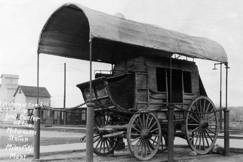 Art Print: Miles City, MT, Western Coach at the Milwaukee Station from Custer's Time Scene by Lantern Press: 18x12in