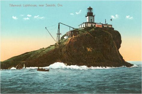 Art Print: Tillamook Lighthouse, Seaside, Oregon: 18x12in