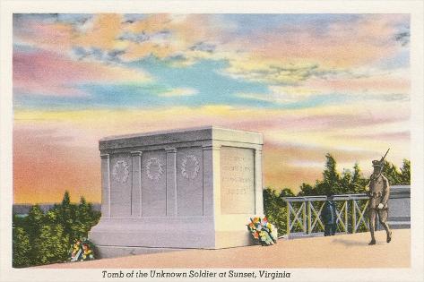 Art Print: Tomb of Unknown Soldier, Arlington National Cemetery: 18x12in
