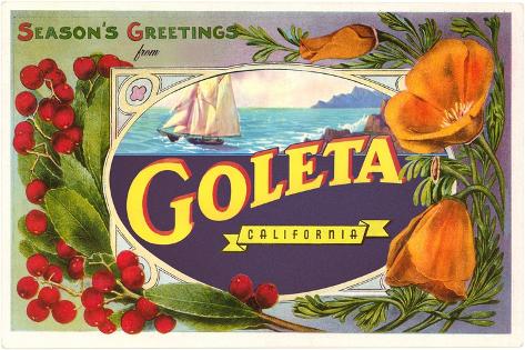 Art Print: Season's Greetings from Goleta, California: 18x12in