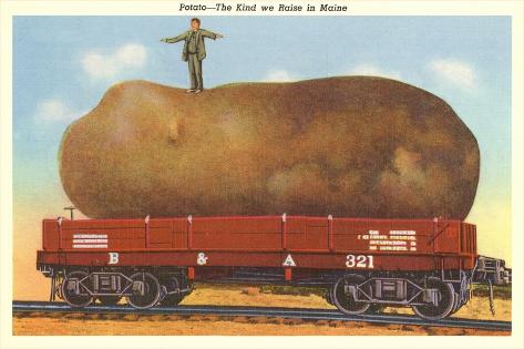 Art Print: Giant Potato on Rail Car, Maine: 18x12in