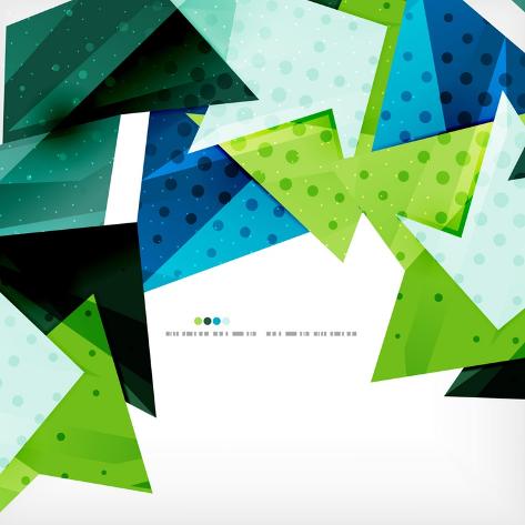 Art Print: Vector 3D Geometric Shape Abstract Futuristic Background, Layout, Poster or Brochure Design by antishock: 12x12in