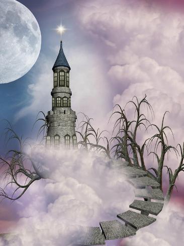 Art Print: Fantasy Castle by justdd: 12x9in