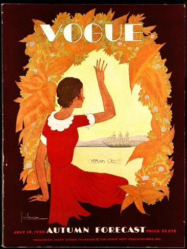 Art Print: Vogue Cover - July 1930 by Georges Lepape: 12x9in