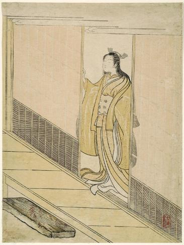 Giclee Print: Parody of Kawachi-goe from Tales of Ise, 1765 by Suzuki Harunobu: 12x9in