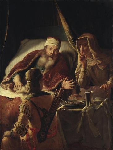 Giclee Print: Isaac Blessing Jacob, c.1660-70 by Abraham van Dyck: 12x9in