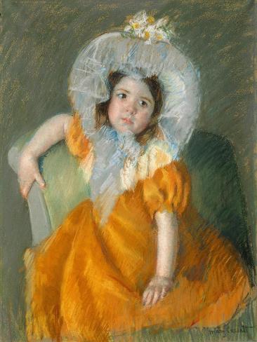Giclee Print: Margot in Orange Dress, 1902 by Mary Stevenson Cassatt: 12x9in