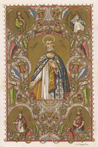 Art Print: Pope Gregorius I, Saint Gregory the Great: 18x12in