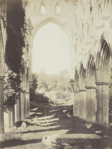 Giclee Print: Rievaulx Abbey, looking West by Roger Fenton: 12x9in