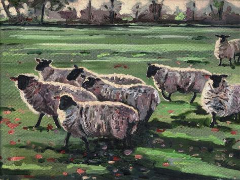 Giclee Print: Curious Flock II, 2009 by Helen White: 12x9in