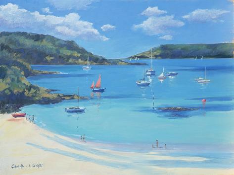 Giclee Print: Sunny Cove, Salcombe, 2000 by Jennifer Wright: 12x9in