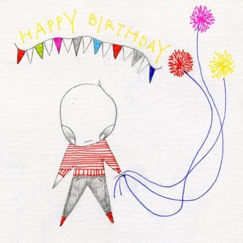 Giclee Print: Happy Birthday by Bella Larsson: 16x16in