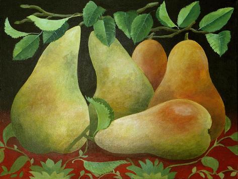 Giclee Print: Pears, 2014 by Jennifer Abbott: 12x9in