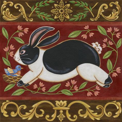 Art Print: Folk Rabbit I by Vision Studio: 12x12in