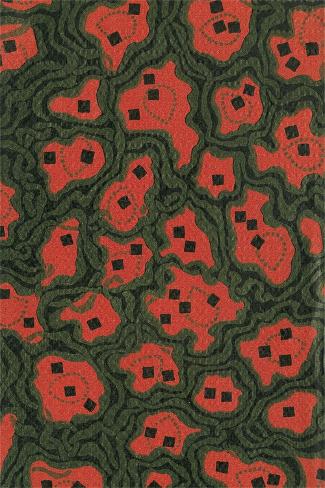 Giclee Print: Red Shapes Surrounded by Green by Found Image Press: 18x12in