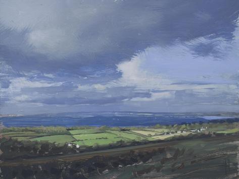 Giclee Print: Sunlit Field, Quantocks, September by Tom Hughes: 12x9in