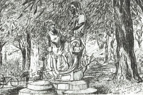Giclee Print: Statue in Jardin Luxemburg Paris, 2003 by Vincent Alexander Booth: 18x12in