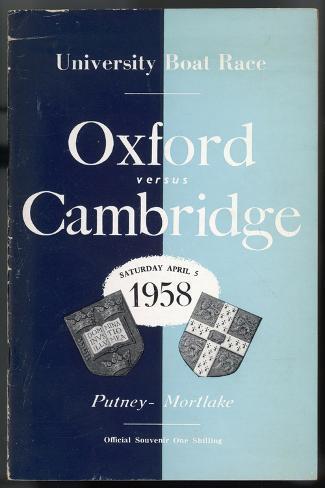Art Print: Souvenir from the Oxford Versus Cambridge Boat Race: 18x12in