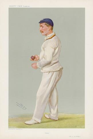 Art Print: C M Wells English Cricketer Seen Here About to Bowl by Spy (Leslie M. Ward) : 18x12in