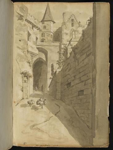 Giclee Print: Album: Rue avec diverses architectures by Pierre Henri de Valenciennes: 12x9in