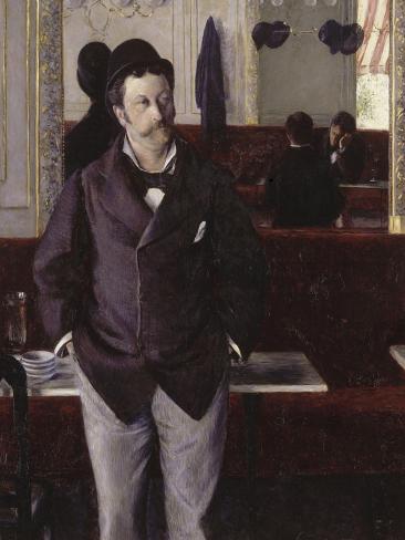 Giclee Print: Au café by Gustave Caillebotte: 12x9in
